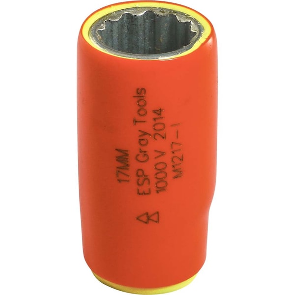 Gray Tools 17mm X 1/2" Drive, 12 Point Standard Length, 1000V Insulated M1217-I - main